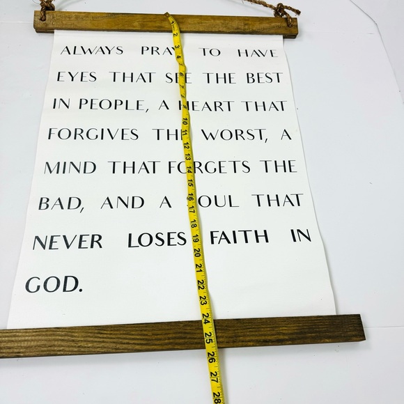 Canvas and Wood Wall Hanging About Prayer - Picture 4 of 5